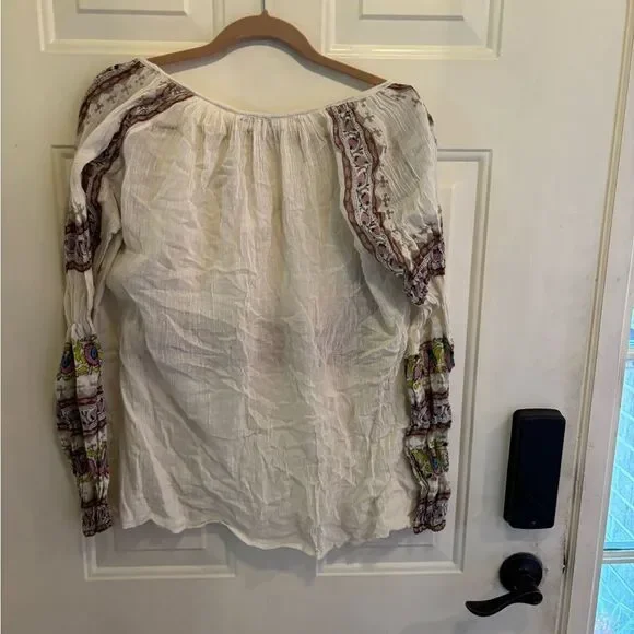 Mes Demoiselles Sheela Cream and Multicolor Boho Blouse - Picture 5 of 5